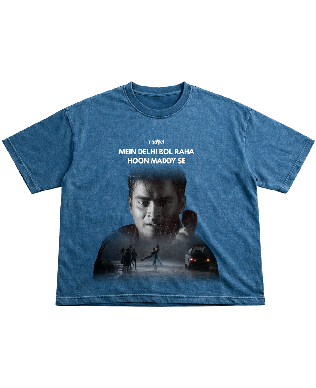 Denim Wash Boxy Fit T-shirt Front Design